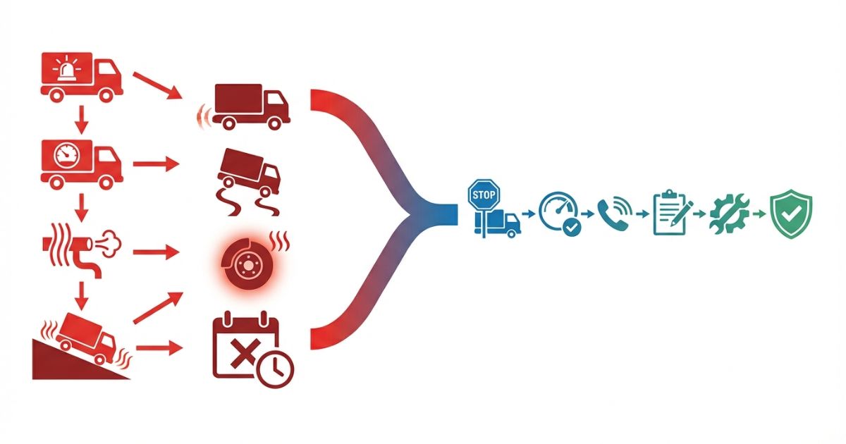 エア圧異常時の危険行動と安全行動の分岐、リスクを示す図解（