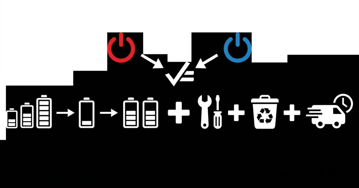 バッテリー交換の総額を判断する図解（容量×個数＋工賃＋処分費＋出張・緊急）
