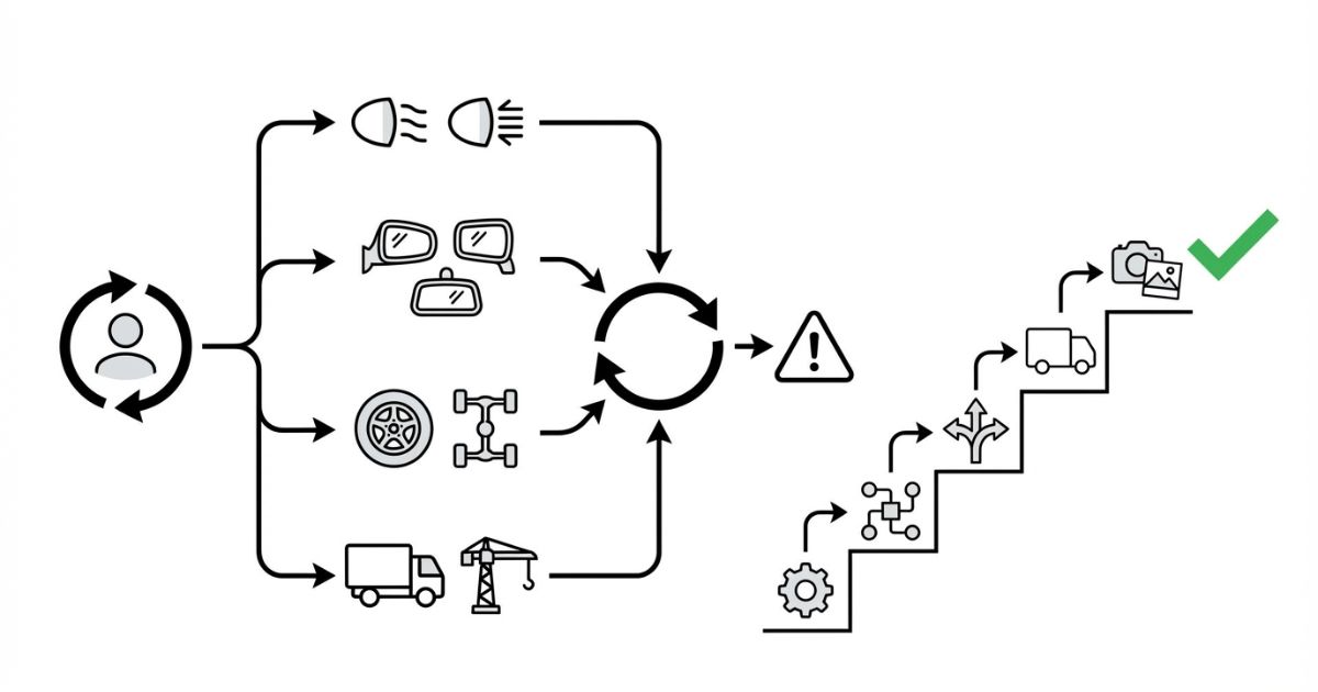 通称の食い違いで起きる手戻りと回避の流れを示す図解