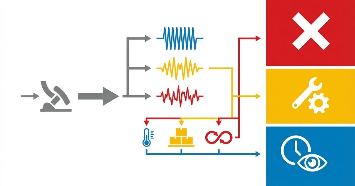 ブレーキ鳴きの危険度を3段階で仕分けする判断軸の図解（文字なし）