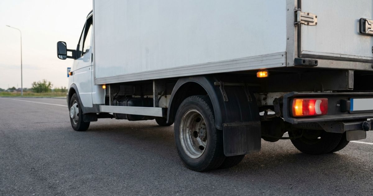 ブレーキ不調を感じて安全に停車した業務用トラックのイメージ