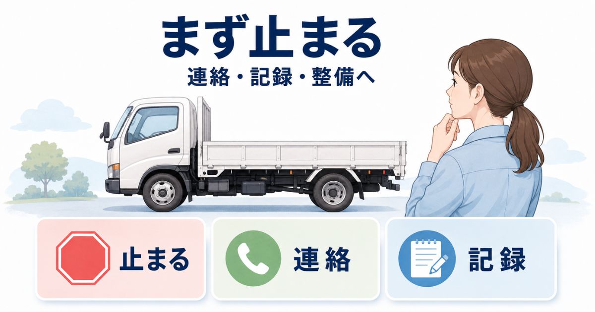 トラックのブレーキが効かない時に止まる・連絡・記録を優先するアイキャッチ画像