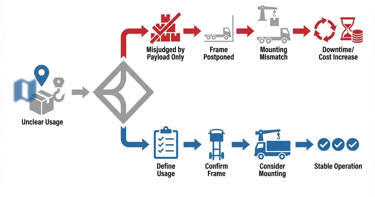 人数優先や取り回し未確認で起きる失敗分岐と回避手順を示す文字なし図解