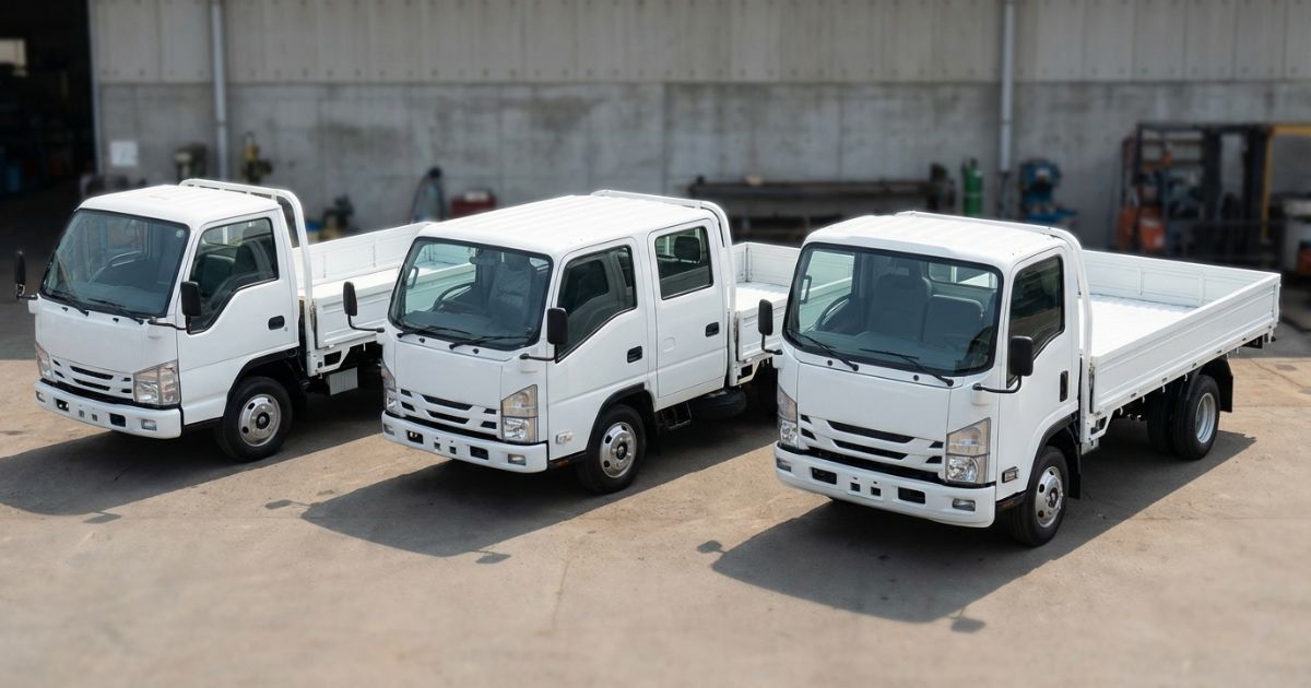 トラックのキャビン内装を実写風に描き居住性と装備の雰囲気が分かるイメージ