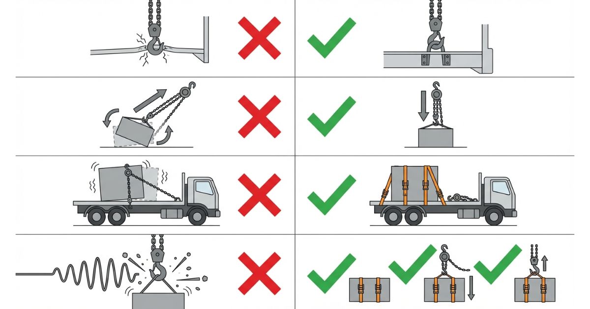 支点と横引きと解除と固定誤用の失敗例と安全側を比較した図解
