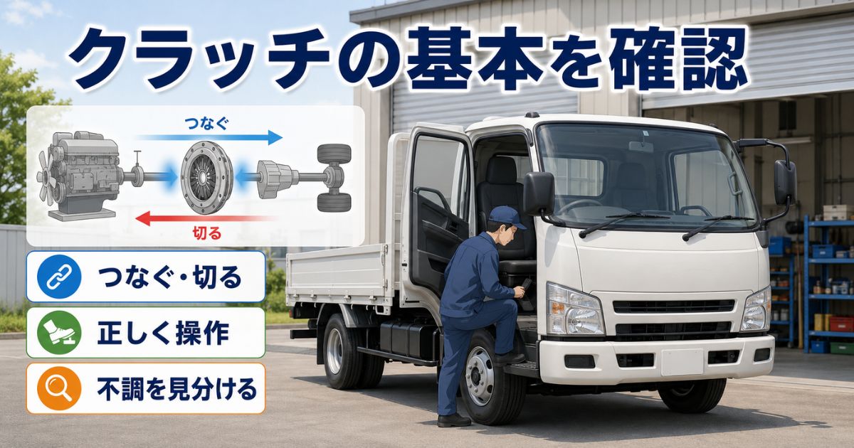 トラックのクラッチが動力をつなぐ・切る役割と正しい操作、不調確認の要点