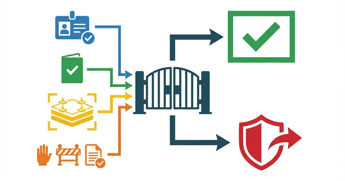分解・組立を自社対応か外注かに分ける必要条件の判断ゲートが一目で分かる文字なし図解