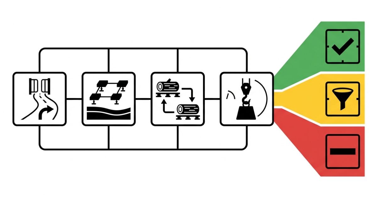 林業利用は条件付きで用途限定が前提だと分かる文字なし図解