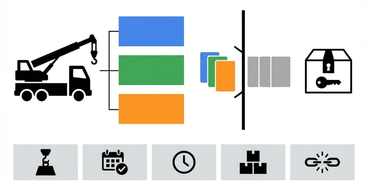 損料の位置づけと前提条件を揃える判断軸を示す文字なし図解