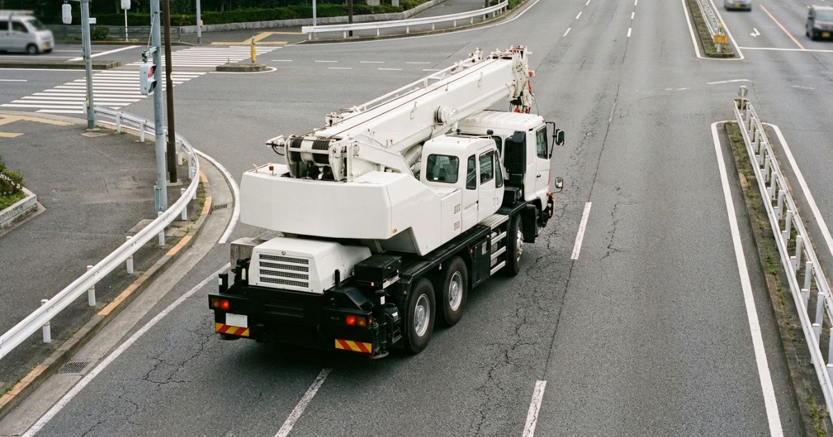  道路条件と車両状態から自走・積載・回送を選ぶ判断フローが一目で分かる文字なし図解