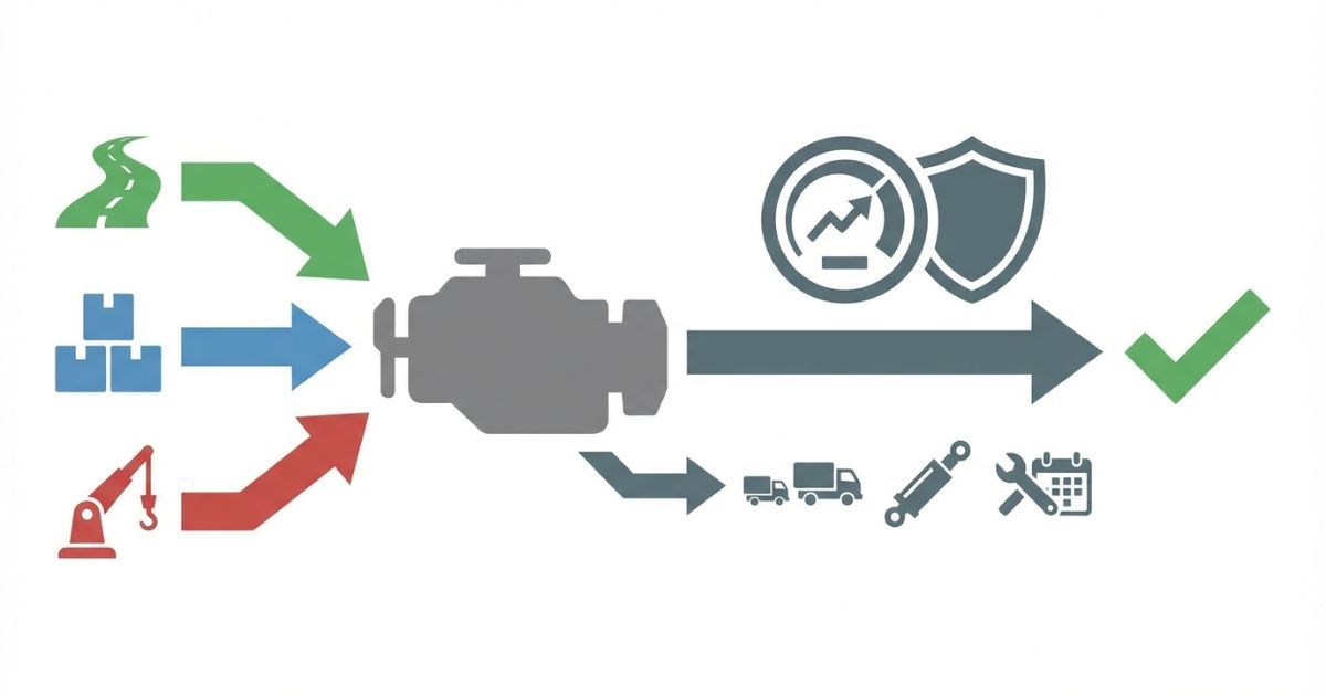 トラックエンジンは種類より業務適合で選ぶ判断軸を示す図解