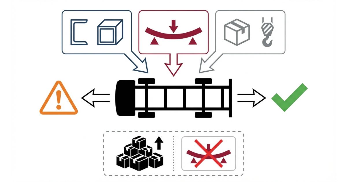 フレーム構造と強度で用途適合を判断する軸を示す文字なし図解