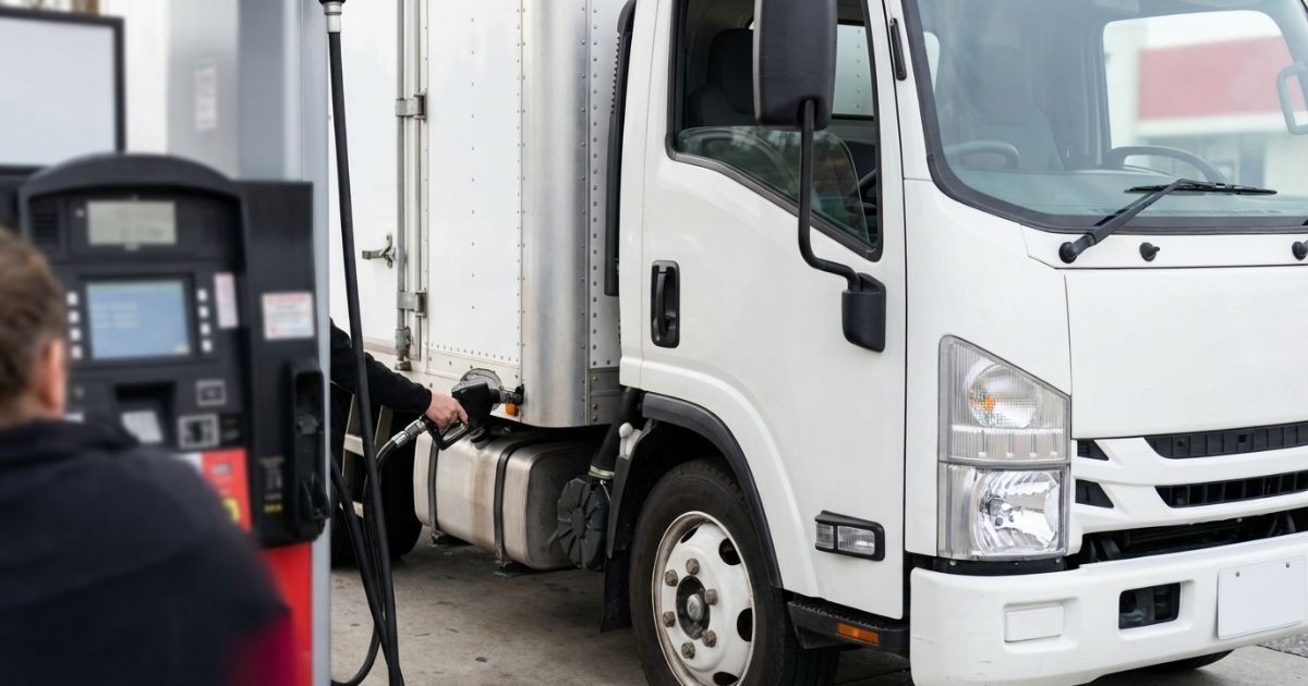 トラック給油時に軽油とガソリンで迷いが起きやすい現場イメージの写真