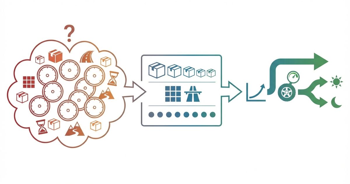 平均燃費は目安で運用条件を揃えて記録し運転と整備で改善する判断軸の図解