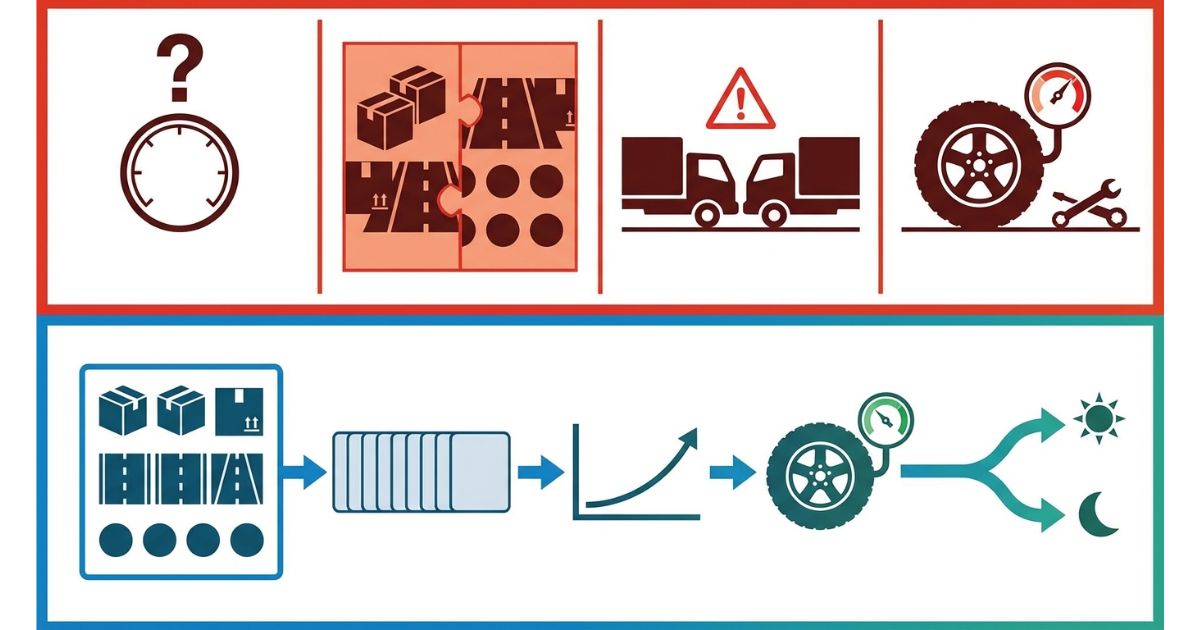 平均値だけで判断する失敗や危険運転・整備後回しのリスクと回避フローの図解