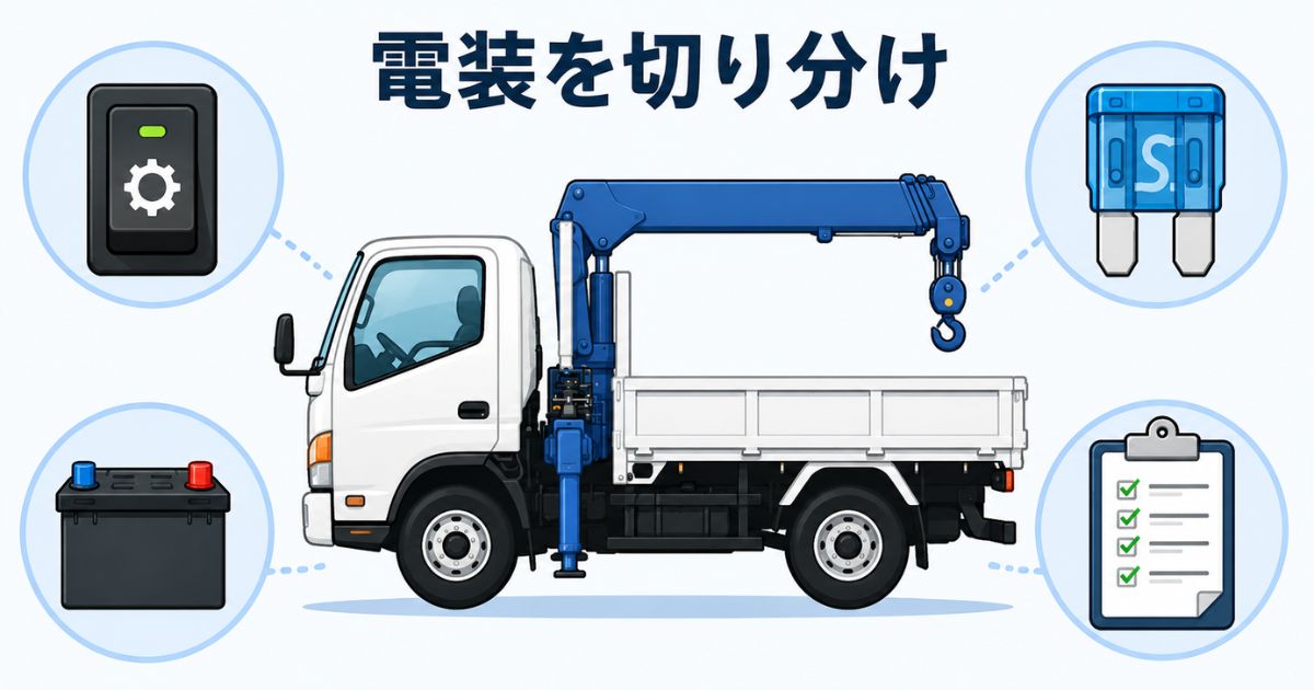 PTOスイッチが入らない時に電装やヒューズを切り分ける図解