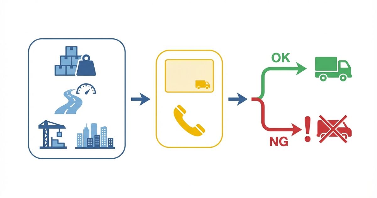 用途を先に固定して仕様を確認し向き不向きで選ぶ判断軸を示す文字なし図解