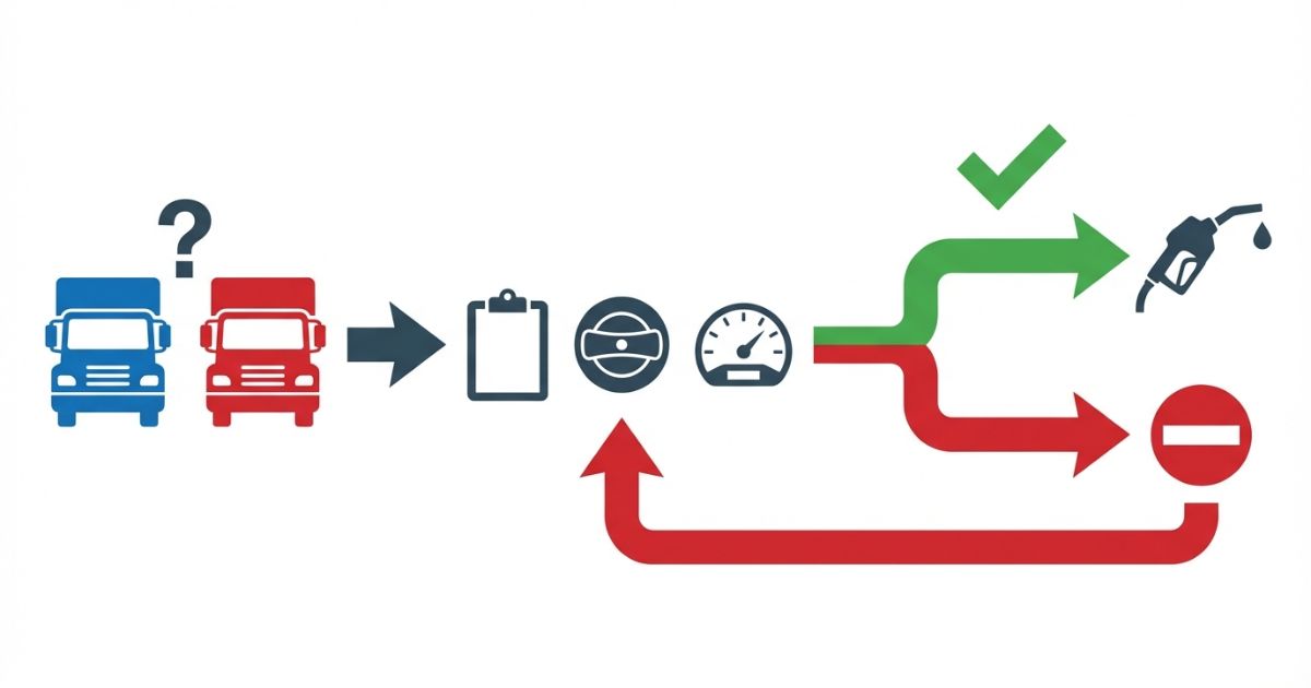 トラックが軽油前提になりやすい理由と迷ったら確定してから給油する判断軸の図解