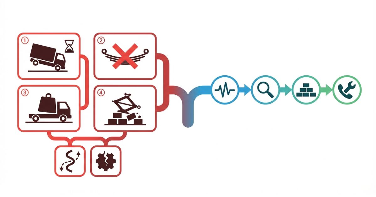 放置や決めつけなどの失敗例と安全側の判断分岐を示す文字なし図解
