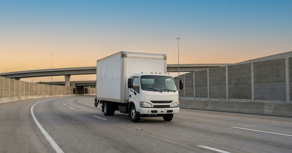 高速道路を安定して巡航するトラックの写真風イメージ