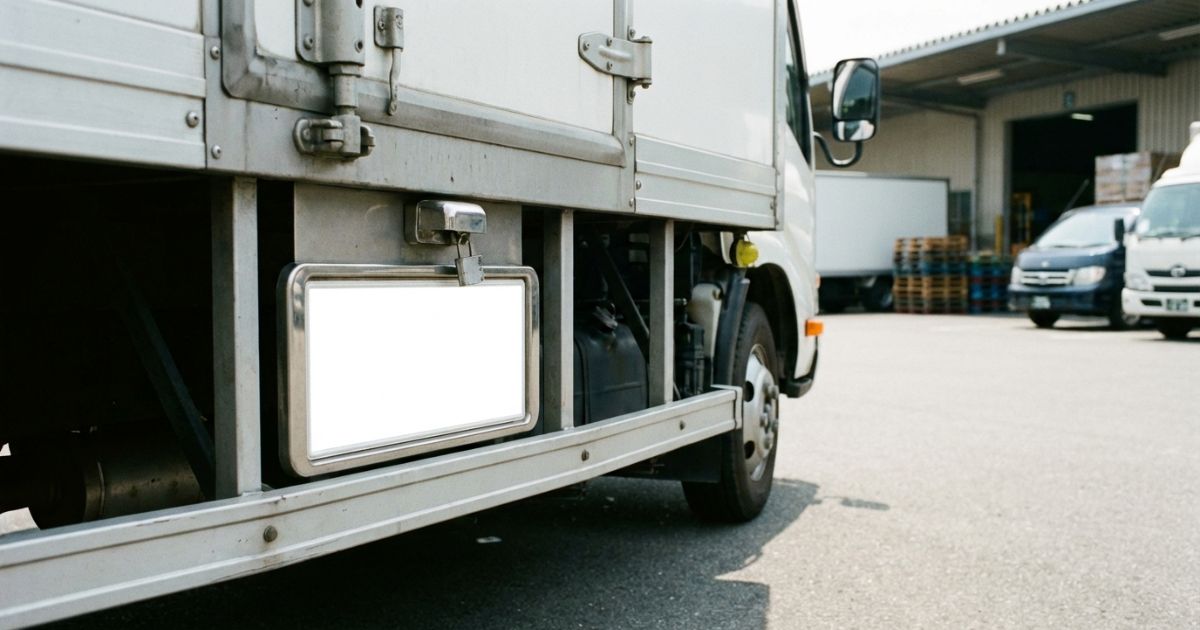トラック後方のナンバープレート周辺を含む車両イメージ