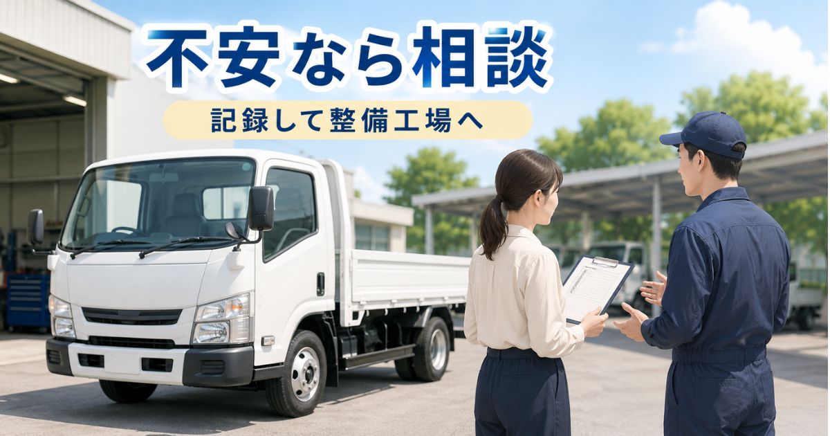 オイルフィルター交換に不安がある場合に記録して整備工場へ相談する様子