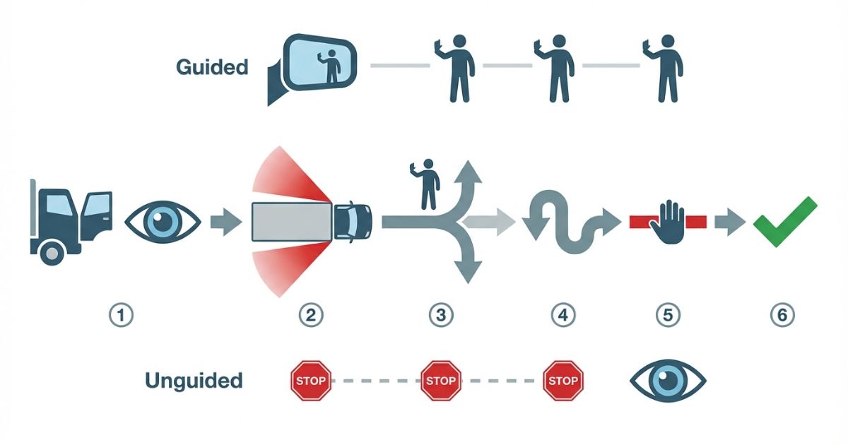 降車確認と時系列手順と誘導ルール統一で死角リスクを下げる判断軸の図解
