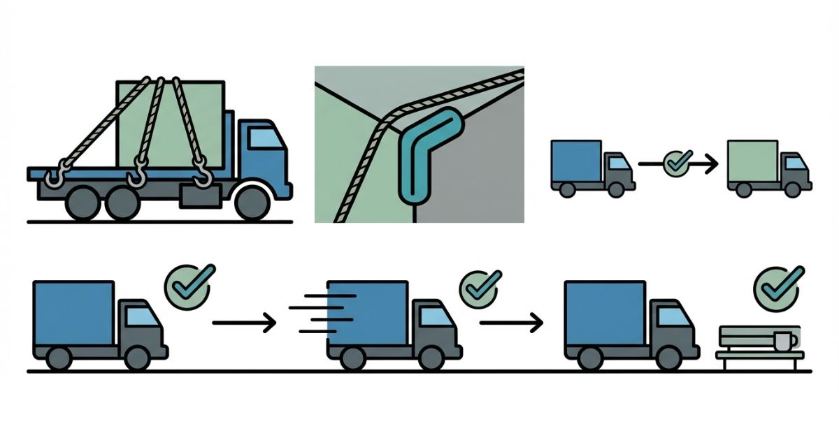 安全に固定する判断軸を示すロープ固定の図解