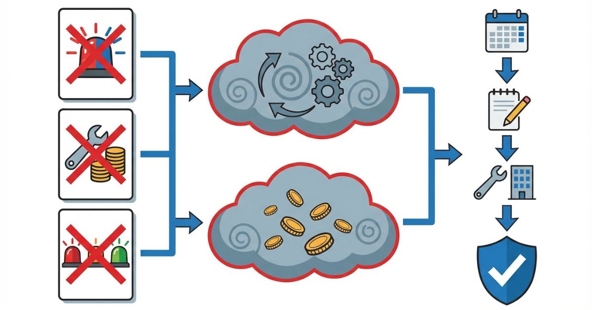 点灯や不点灯だけで決めつける誤判断と回避手順を示す図解