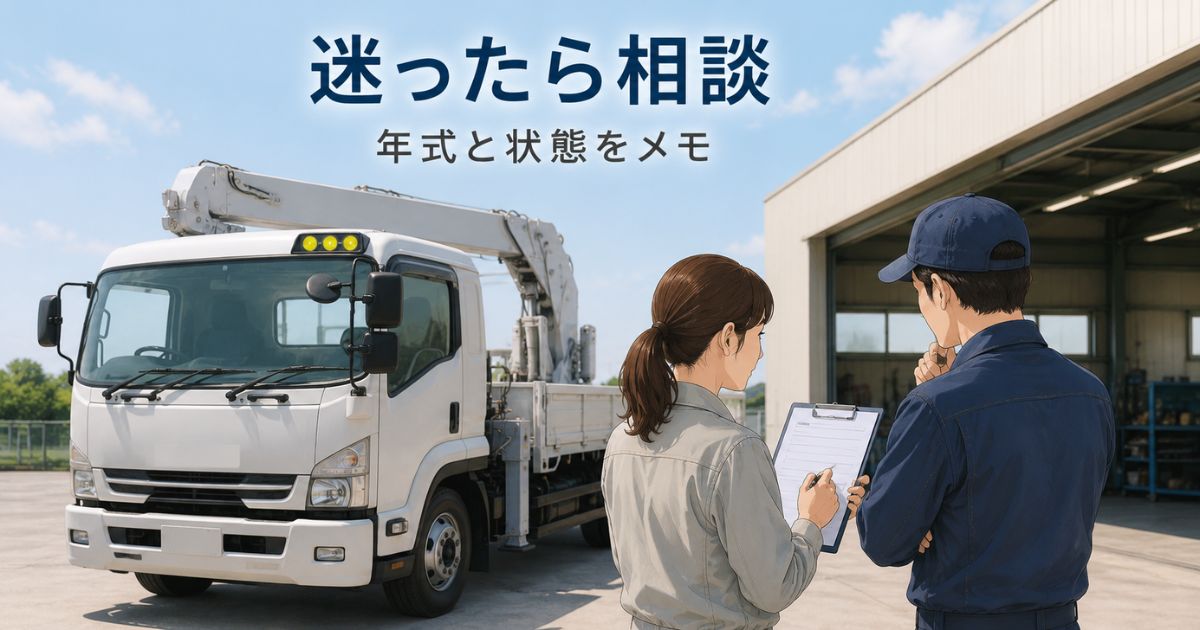 速度表示灯の不点灯や撤去を自己判断せず整備工場へ相談する場面を示す写真風画像