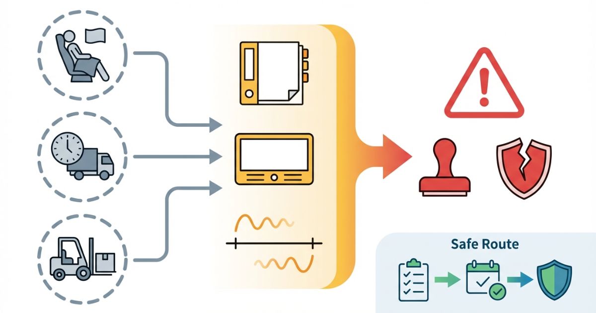 現場の感覚と制度要件・記録のズレが指摘リスクにつながる流れを示す図解