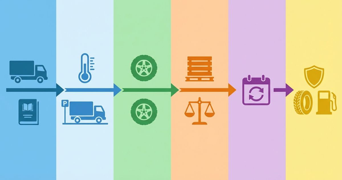 メーカー指定値を基準に冷間時・前後輪別で測定し点検頻度をルール化する判断軸の図解