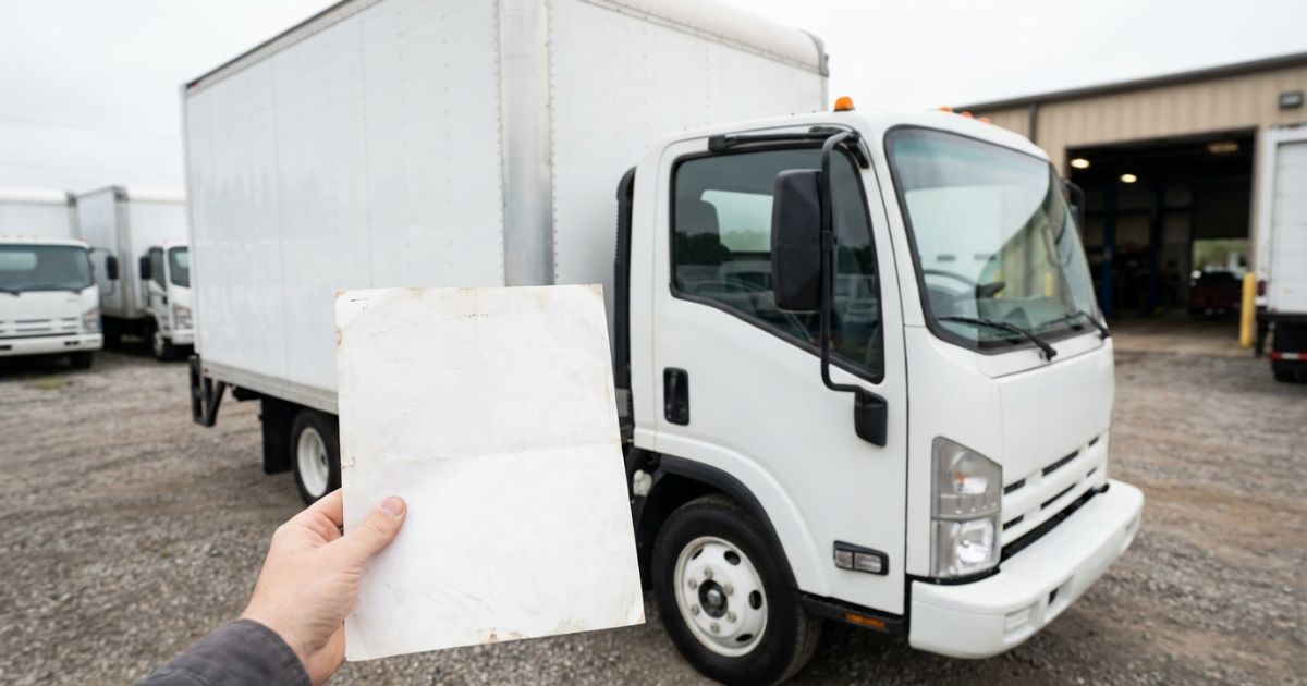 トラックのトン数を根拠資料で確認して見分けるイメージの写真