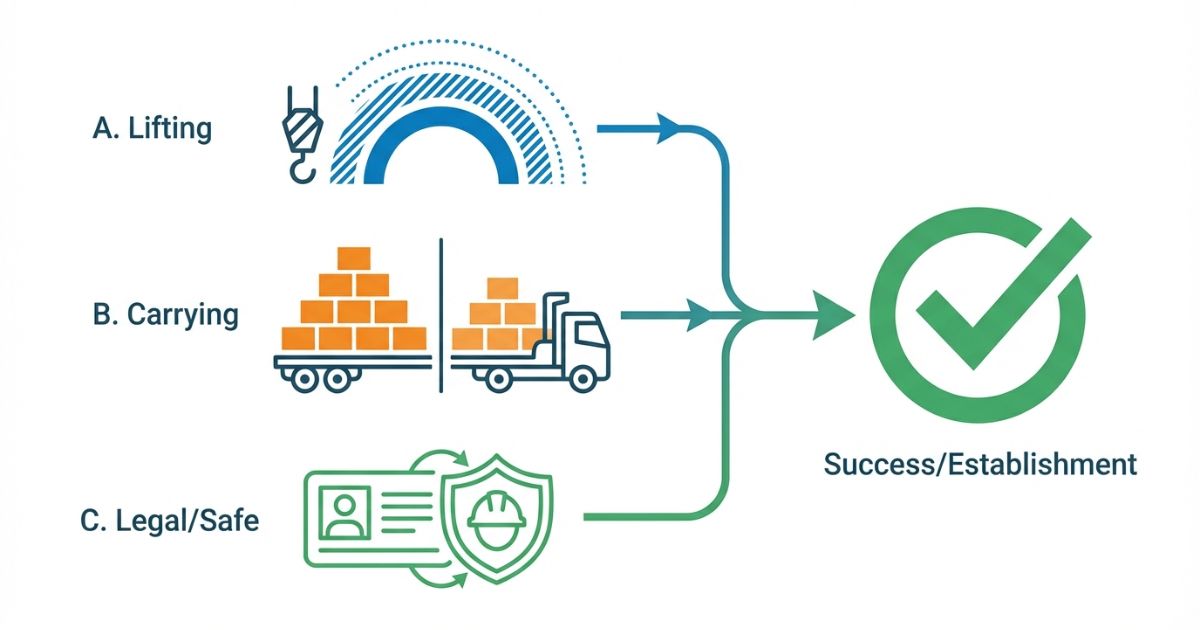 2t導入は吊りと実質積載量と法規資格の3条件で成立を判断する図解