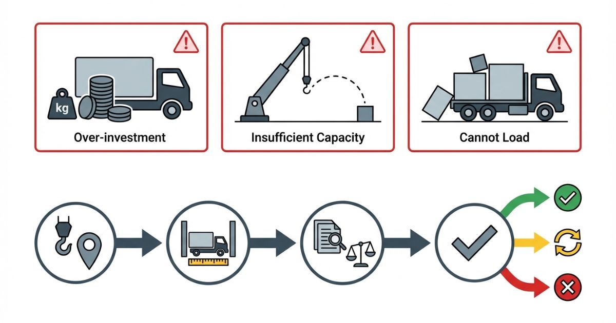 過剰仕様や不足仕様など新車購入の失敗例と回避手順を示す図解