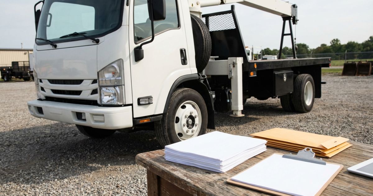 クレーン付きトラックのレンタル見積と料金判断を連想させる現場の写真