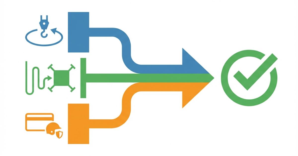 小型クレーン付きトラックの適否を能力と現場条件と免許資格で判断する図解