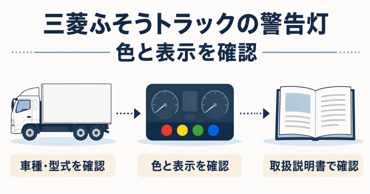 三菱ふそうトラックの警告灯を色・表示・車種・型式から確認する図解